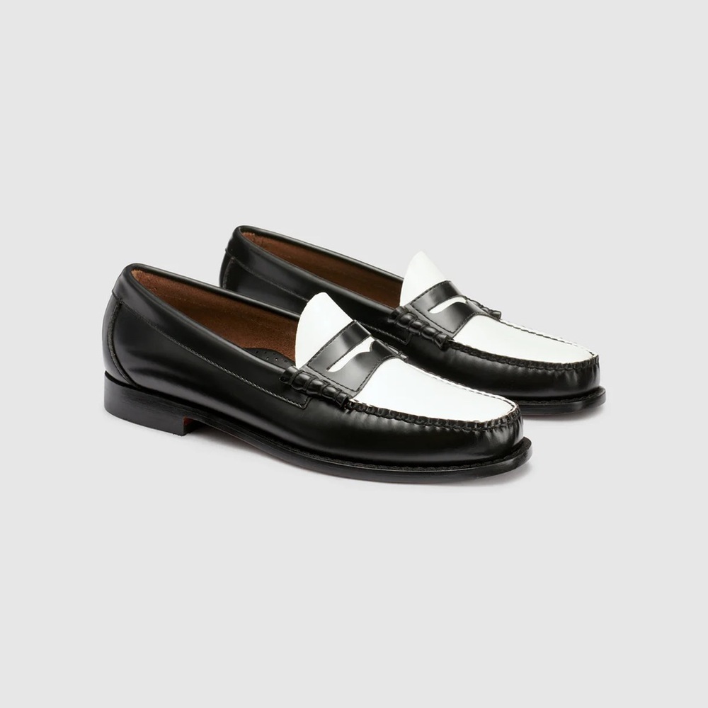 G.H. Bass & Co. Black and White Leather Loafers